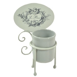 [S-V6214300000] Portaspazzolini in Metallo Ceramica Le Bain Bianco 13,3x12h22,5 cm