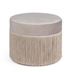 [S-B0720680] Pouf Leilani in velluto grigio chiaro D45 cm