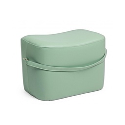 [S-B0720686] Pouf rettangolare in similpelle verde chiaro 51x34x35 cm
