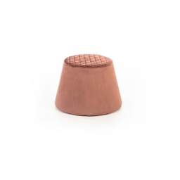 [S-CO/079/RA] Pouf in velluto rosa antico con struttura in metallo, 46,5 x 46,5 x 33 cm