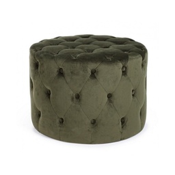 [S-B0748182] Pouf vintage verde velluto cm 60 x 42 h
