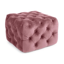 [S-B0735144] Pouff Evan in velluto Blush trapuntato - Dimensioni: 62x62x46 cm