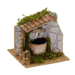 [S-V6071030000] Presepe con fontana elettrica 14,5x14,5x15 cm