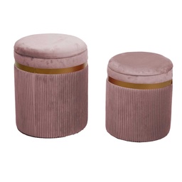 [S-V2808170000] Puff velluto rosa antico ø39h49