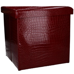 [S-V2807580000] Puff ecopelle rosso quadro 30x30x30 cm