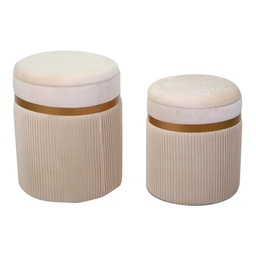 [S-V2808200000] Puff velluto crema ø39h49