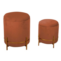 [S-V2808250000] Puff in Velluto Terra di Siena ø39h49