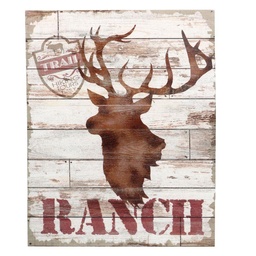 [S-V4613490000] Quadro Renna in Legno 40x50x2,5 cm