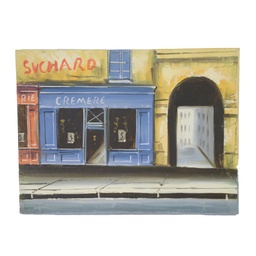 [S-V9205370000] Quadro Legno Tela Paesaggio Urbano 30x2x40 cm