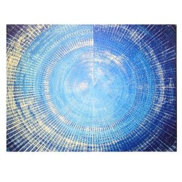 [S-V4615040000] Quadro stampa blu oro con stampa bluetooth cm80x60x4