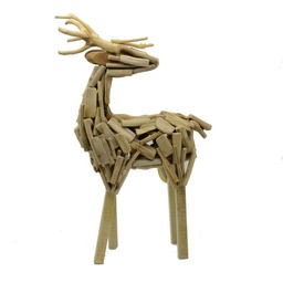 [S-V6053880000] Renna in legno naturale 30x12x53 cm