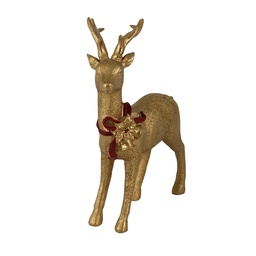 [S-V6199650000] Renna in resina oro 14,5x6x20 cm