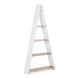 [S-B0721355] Scaffale Bianco in MDF con 4 Ripiani - Dimensioni 65x17x137 cm