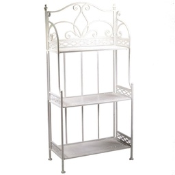 [S-V6435770000] Scaffale metallo bianco brush, 3 ripiani, 59x31x124 cm