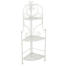 [S-V6431700000] Scaffale metallo bianco brush angolare 3 ripiani cm48x33h120