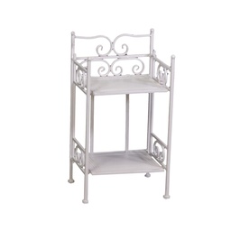 [S-V6459490000] Scaffale Metallo Jessica Stretto 2 Piani Bianco Brush cm25x23h48