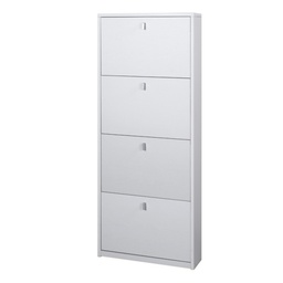 [S-ASK554BFBFK] Scarpiera Slim Salvaspazio Quattro Ante Bianco Cenere 63x18x h154 cm