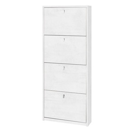 [S-OSK554OSOSK] Scarpiera sottile salvaspazio con quattro ante in Bianco Ossido 63x18x h154 cm