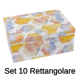 [S-V1225900000] Scatola rettangolare bianca in cartone 1-10 esagoni cm37,5x29h16