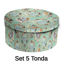 [S-V1217400000] Scatola cartone conchiglie tondo cmø40,5h17,8x33