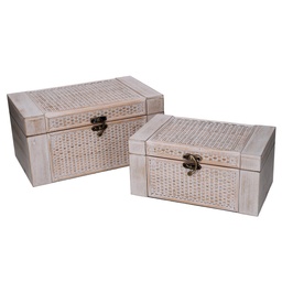 [S-V5035520000] Scatola rettangolare in legno sbiancato 34x20,5h17,5 cm