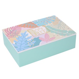 [S-V5961200000] Scatola legno 6 scomparti multicolor rettangolare 24x16x7 cm