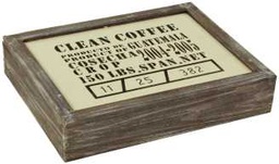 [S-V9137190000] Scatola in legno rettangolare per caffè pulito cm. 27 x 35 h 7