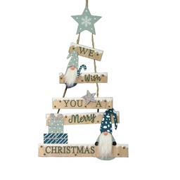 [S-V6329300000] Scritta in legno gnomo verde acqua 24,5x0,7x63 cm