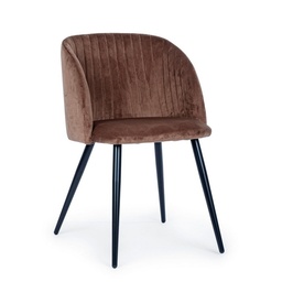 [S-B0734286] Sedia in acciaio e velluto ruggine Queen 53 x 57 x 81,5 cm