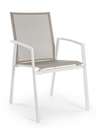 [S-B0662232] Sedia arredo giardino con bracciolo bianco Cruise - Dimensioni: 57x57x87.5 cm