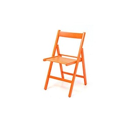 [S-FZ52790] Sedia pieghevole in faggio di alta qualita colore arancio 43x48xh.79 cm