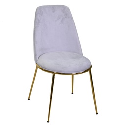 [S-V2807290000] Sedia Salotto Design in Velluto e Metallo Oro Grigio - Dimensioni 49x56 cm