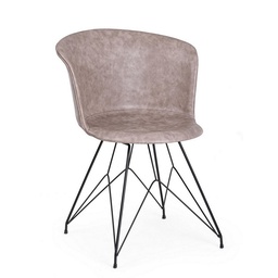 [S-B0734329] Sedia Vintage Loft Nero Beige 56x54x76 cm