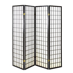 [S-V42030600NE] Separe paravento in carta di riso nero 180 x 180 cm