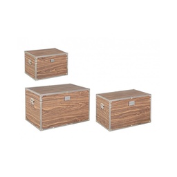 [S-B0720371] Set 3 bauli eleganti marroni - Dimensioni: S 65,5x40,5x38,5h, M 53,5x34,5x32h, L 41x26,5x26h