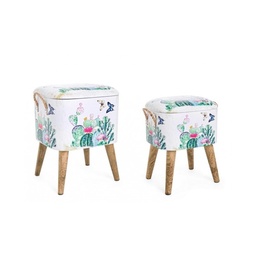 [S-B0720344] Set due sgabelli con contenitore Forestis bizzotto