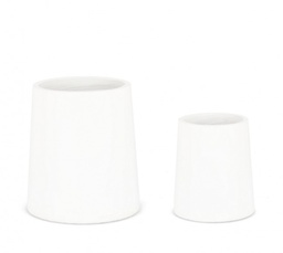 [S-B0790684] Set2 Vaso Hoian To Bianco Basso - Diametro 45 cm x Altezza 50 cm e Diametro 31 cm x Altezza 37 cm