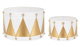 [S-B0970148] Set2 Tamburo Deryck Bianco-Oro