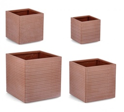 [S-B0790669] Set4 Vaso Tressage Qu Terracotta