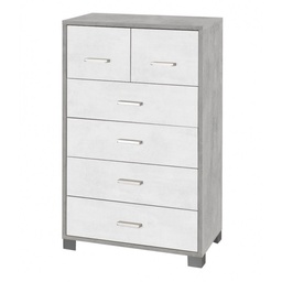 [S-O772CEOSK] Settimino alto sei cassetti Bianco Cemento 70x41x h112 cm
