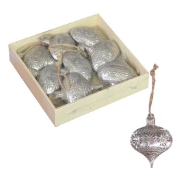 [S-V6197000000] Sfera Metallo Argento 8pz cm12x12h3