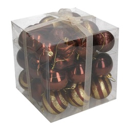 [S-V6111210000] Sfera Plastica Rame Confezione 30 Pezzi 6x6x6 cm