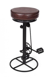 [S-B0746073] Sgabello Bar Cycle H80 in Acciaio e Vera Pelle