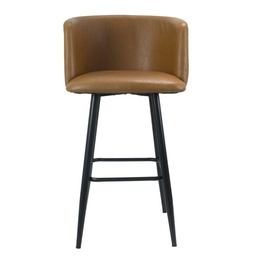 [S-FZ100383] Sgabello Limin in ecopelle tortora con gambe nere opache 100 cm, 54 cm, 55 cm