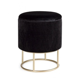 [S-B0720334] Sgabello con struttura metallo oro contenitore nero