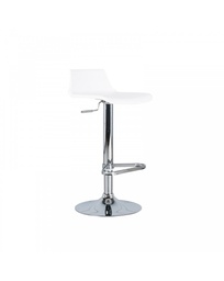 [S-OM/175/B] Sgabello in polipropilene con struttura in metallo, colore bianco e grigio, dimensioni 39x41x72/94cm