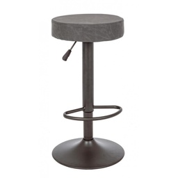 [S-B0733337] Sgabello vintage Bar Piper grigio scuro in ecopelle