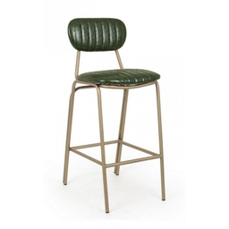 [S-B0746118] Sgabello vintage bar Addy verde scuro 41x51x100h cm