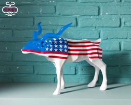 [S-BU/006] Soprammobile decorativo multicolore in poliresina, 20x41x33h cm