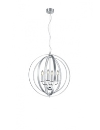 [S-TRIO102000405] Lampada a Sospensione 4 Luci Candela Cerchi Alluminio